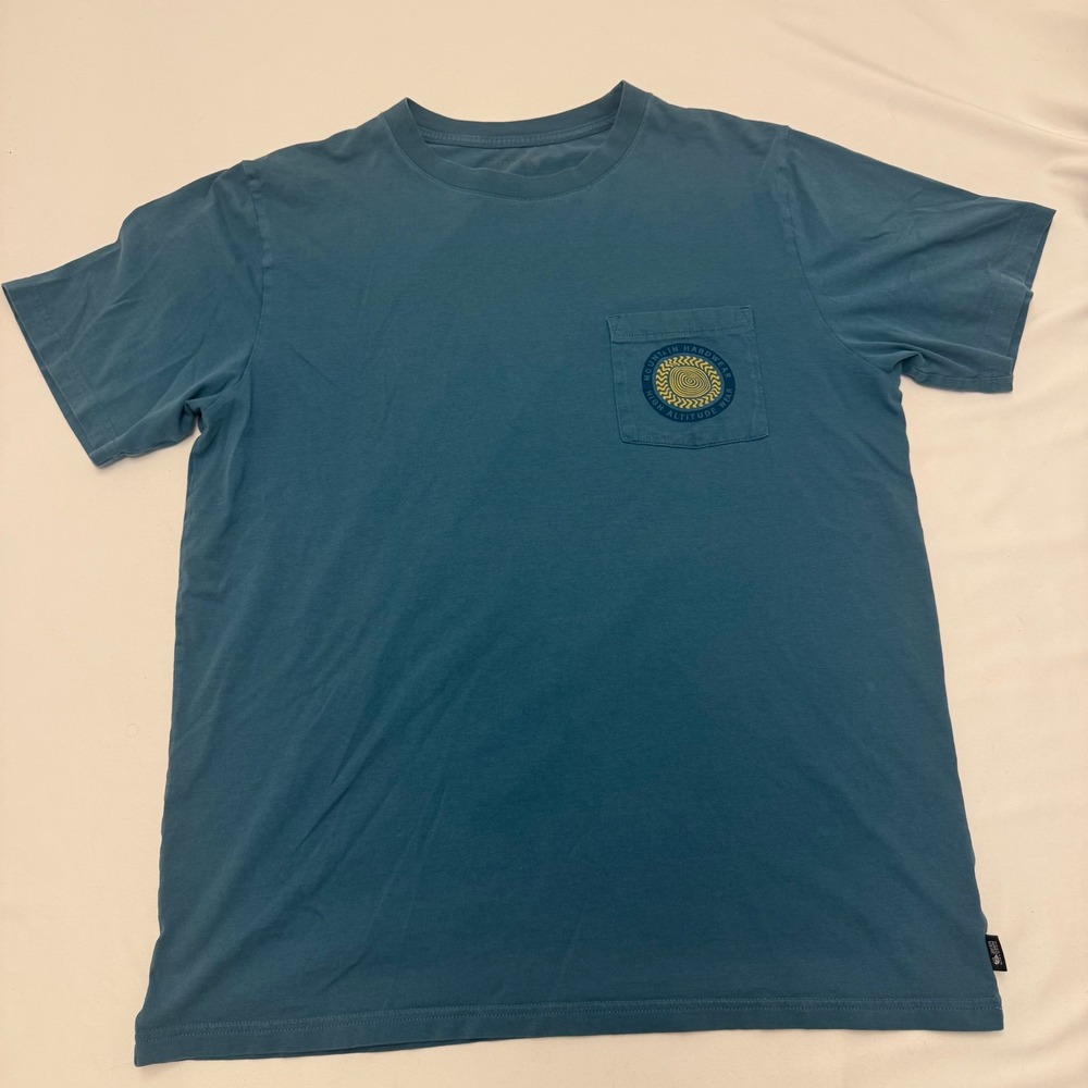 Mountain Hardwear, Men's Sun Pocket Tee, Large, Blue, Hiking Outdoor Graphic